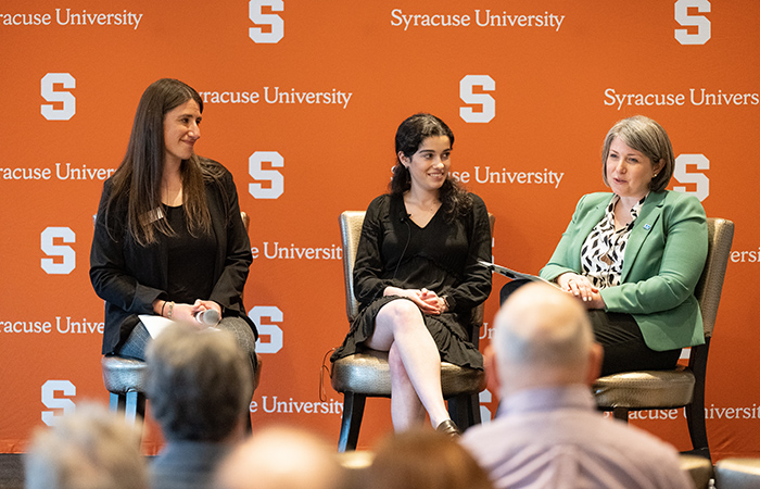 Jillian Juni, Executive Director of Syracuse Hillel; Rebecca Sereboff '22; Sarah Fried P'25, Chief Advancement Officer at Hillel International